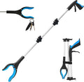Grabber Reacher Tool for Seniors,36" Foldable Reacher Grabbers Pickup Stick with Anti-Slip 360° Rotating Jaw，with Magnet for Disabled, After Surgery Recovery (Blue, 36Inch 1 Pack)