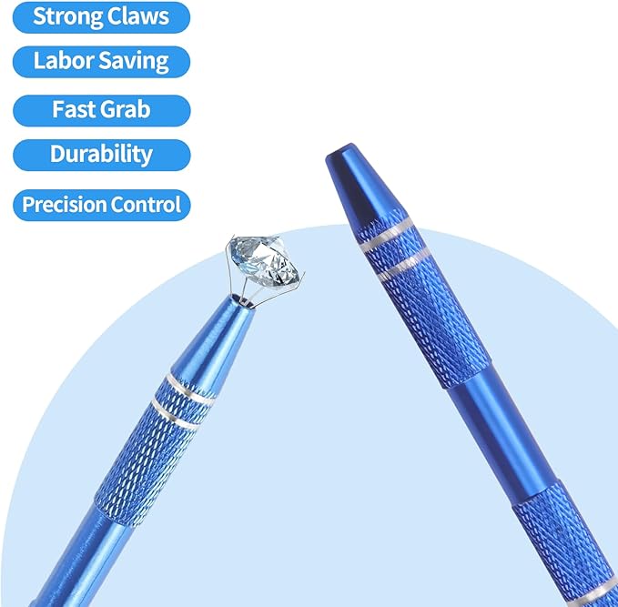6 Pack Jeweler’s Pick Up Tool – 4 Claw Sprinkle Pen Grabber Tool Set (Stainless Steel, 4.5in) for Piercing Ball, Earrings, Diamonds, Jewelry Tweezers, DIY Craft Repair