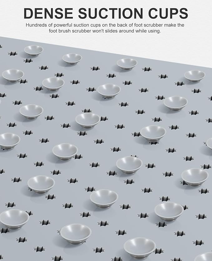 OTHWAY Non Slip Grassy Bathtub Mat : 27.5X15.7 inches Sturdy But Soft Bath Mat_Quick Drain Shower Floor Mat with Soft Bristles for Scrubbing Feet (Light Grey)