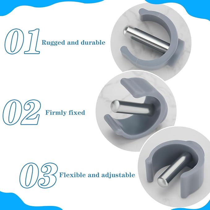 4 Pack Folding Walker C Type Clips Replacement for Toilet Safety Rails - Tube Pin Lock Brackets Parts for Rolling Walker, Adjustable Toilet Frame, Raised Toilet Seat with Handles (Fits 1'' OD Pipe)