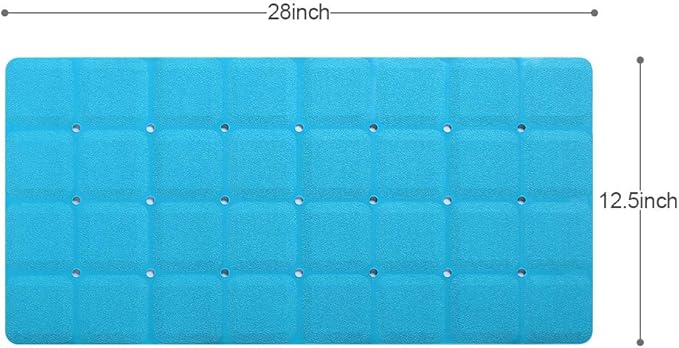 Webos Foldable Non Slip Silicon Bath Mat Bathtub mat Shower mats no Suction Cups for Textured Tub and Reglazed Tub(Foldable-Blue, 28-inch x 14-inch)