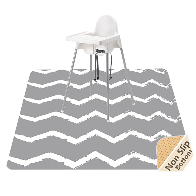 Large Splat Mat for Under High Chair/Arts/Crafts, WOMUMON Washable, Waterproof, Non Slip, Portable Floor Protector for Baby, Kids, Durable Spill, Splash Mat for Pet