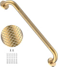 24 Inch Anti Slip Shower Grab Bar, YuanDe Brushed Gold Stainless Steel Bath Grab Bar, Knurled Bathroom Safety Rail, Shower Handrail Support, Handicap Elderly Balance Assist Handles-1.25" Diameter