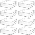 Clear Plastic Storage Bins, Home Bathroom Laundry Room Freezer Refrigerator Pantry Organizers and Storage Containers Fridge Organizer Bins Kitchen Organization Cabinet Medicine Bin for organizing
