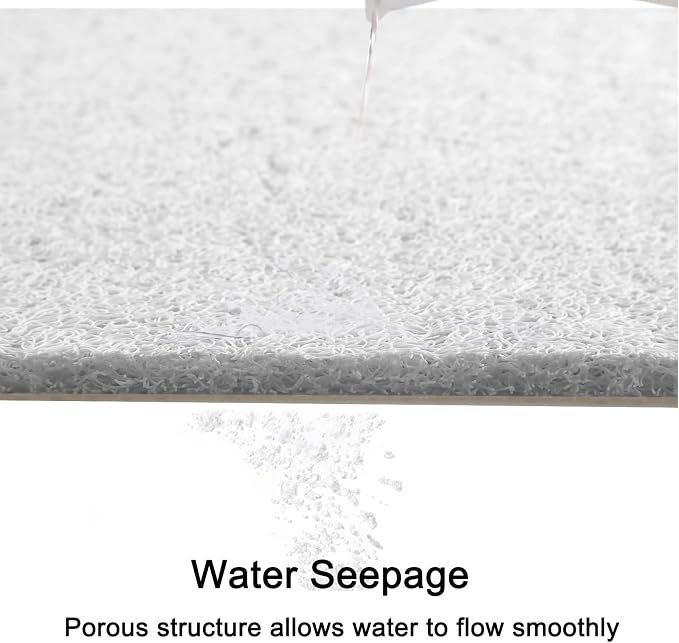 Leotruny Bath Tub Shower Mat 40 x 16 Inch Non Slip Soft PVC Loofah Bathtub Mats for Bathroom (C03-White)