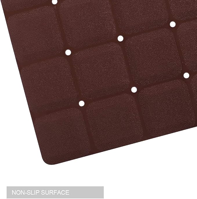 Webos Foldable Non Slip Silicon Bath Mat Bathtub mat no Suction Cups for Textured Tub and Reglazed Tub (Chocolate, 28-inch x 14-inch)