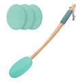 AmazerBath Lotion Applicator for Back, Feet, 4 Replacement Pads with 17" Curved Handle, Back Sunscreen Applicator for Kids, Elderly, Women, Apply Skin Cream Medicine Moisturizer Tanner, Apple Green
