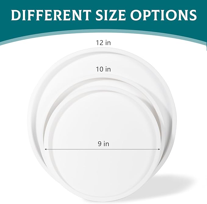 Silicone Bathroom Tray Round Vanity Tray Decorative Soap Holder Kitchen Countertop Organizer Coffee Table Decor for Candle, Perfume, Plant, 9 Inch, White