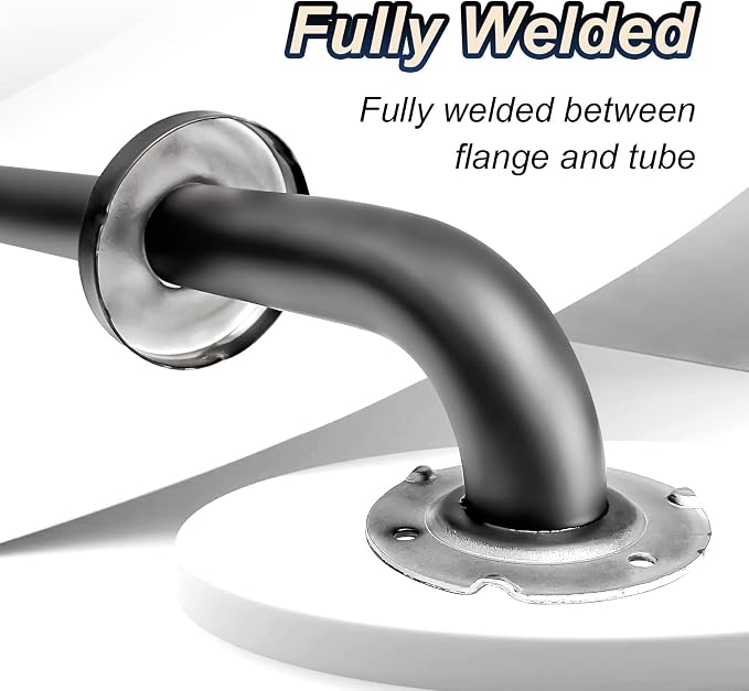 24 Inch Handicap Grab Bars, 2 Pack Stainless Steel Grab Bar for Bathtubs and Showers, Wall Mount Safety Shower Grab Bars for Seniors Injury Elderly, Matte Black