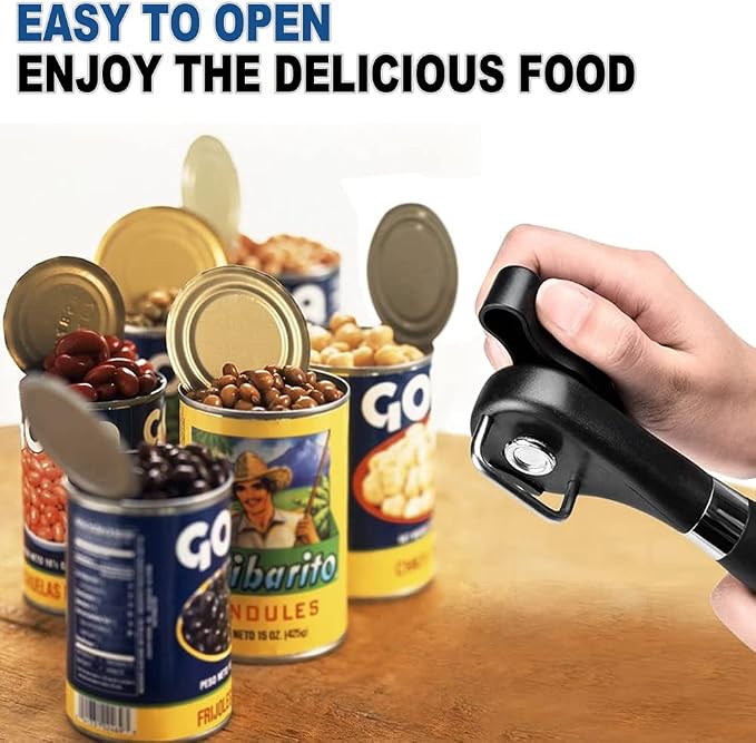 PAKITNER- Safe Cut Can Opener, Smooth Edge Can Opener - Handheld Easy Turn Knob, Manual Can Opener, Ergonomic Smooth Edge, Food Grade Stainless Steel Cutting Tool for Kitchen & Restaurant