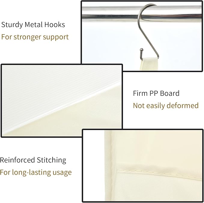 GRANNY SAYS 4-Shelf Hanging Organizer, Closet Hanging Shelves, Space Saver for Bedroom & Living Room, Beige, 2-Pack