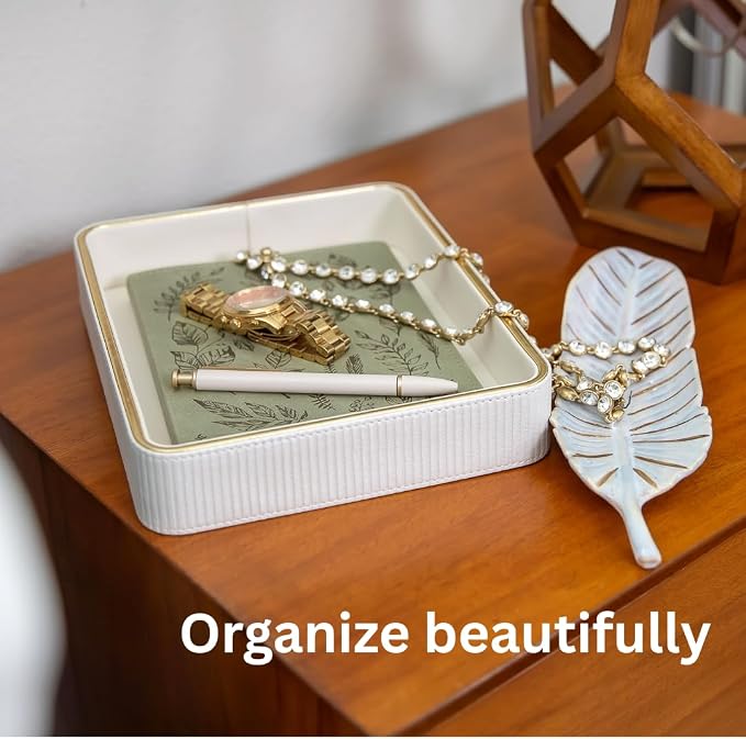 Perfume Tray Valet Tray Night Stand Bedside Organizer| Perfume Organizer Catchall| Perfume Trays for Dresser Vanity Tray for Dresser Countertop| Perfume Holder| Nightstand Organizer Women