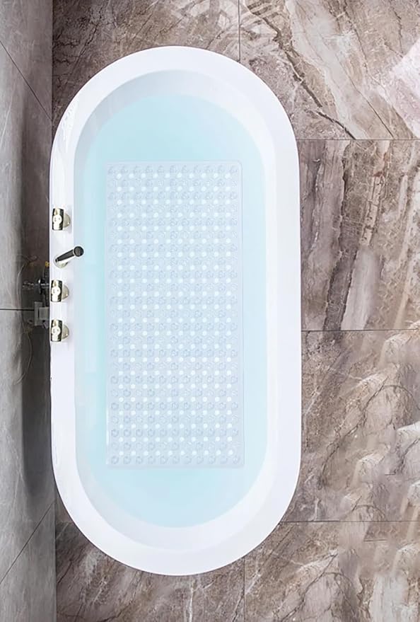 Shower Bathtub Mat Non Slip Bath Mat for Tub Non Slip Bath Mats for Bathroom Bath Tub Mats Shower Floor Mat With Suction Cups 34.5 x 15.5(Clear)