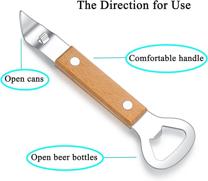 HANCELANT Can Punch Bottle Opener, Manual Stainless Steel Can Opener 2 Pack