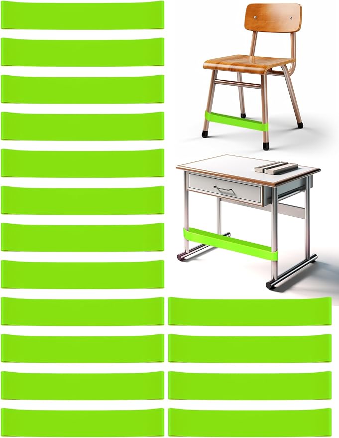 16 Pack Chair Bands for Kids with Fidgety Feet, ADHD Tools for Kids, Improve Focus & Reduce Restlessness, Chair Bands for Sensory ADHD ADD Autism - Classroom & Home Must Haves (Green)