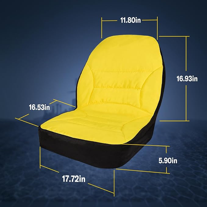 LP95233 Waterproof Seat Cover Cushioned with Oxford 300D Fabric for John Deere Compact Utility Tractor Seat Cover Back Up to 18" High Compatible with 3E/3RSeries, 4M Series,1023E Tractor