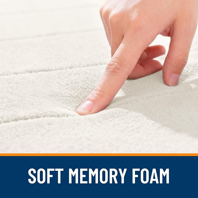OLANLY Memory Foam Bath Mat 24x16, Super Soft Absorbent Bathroom Rugs, Quick Dry, Machine Washable Shower Floor Rugs, Bathmat Carpet, Bathroom Home Decor Accessories, Ivory