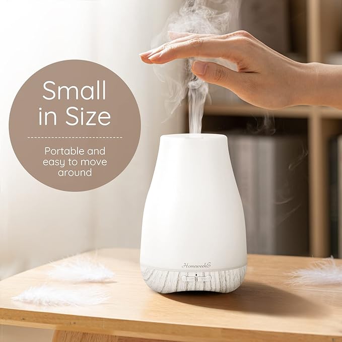 Aromatherapy Essential Oil Diffuser for Room: Air Humidifier Aroma Scent Cool Mist Diffusers Colorful Light Cute Mini Small Waterless Auto Off Ultrasonic for Home Bedroom