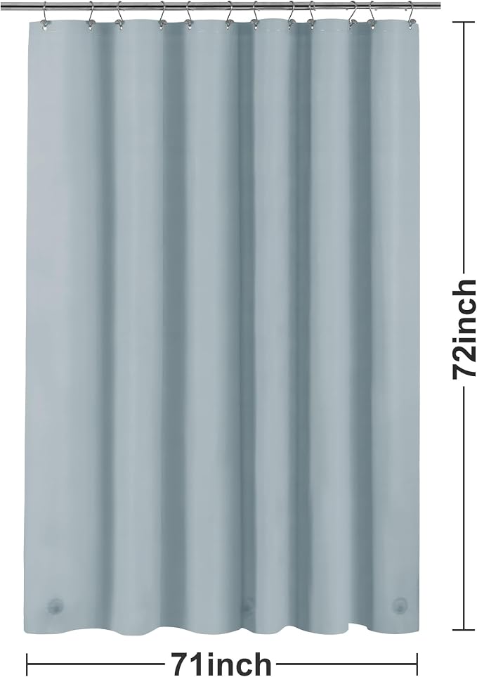 Barossa Design Shower Curtain Liner - Premium PEVA Shower Liner for Bathroom, BPA & PVC Free, No Chemical Smell, Lightweight Standard Size Bath Curtain with 3 Magnets, Metal Grommets - Stone Blue
