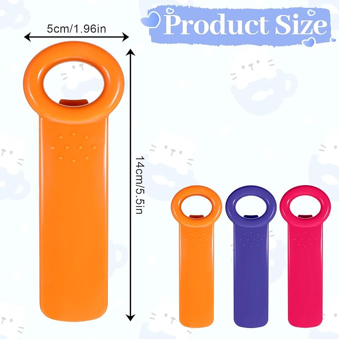 JJUNW 3 PCS Jar Opener, Easy Grip Jar Opener Gripper Jar-Key Openers Durable Plastic Jar-Lid Openers for Elderly Children Women Weak Hands (Solid color version)