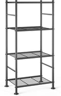 Sakugi Storage Shelves - 4 Tier Shelf Organizer, Sturdy Metal Garage Shelving with Adjustable Leveling Feet, Space-Saving Shelves Organizer for Pantry, Laundry, Kitchen (18" x 12" x 44", Black)
