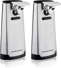 Hamilton Beach Extra-Tall Electric Automatic Can Opener with Easy-Clean Detachable Cutting Lever,Cord Storage,Knife Sharpener,Brushed Stainless Steel (76700),(Pack of 2)