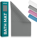 Vive Non-Slip Bath Mat with Suction Cups - 28" x 16" Extra Large Rubber Mat for Safety & Comfort - Patented Grip Prevents Slips and Falls for Kids, Elderly, Men, Women - XL Non Skid Shower & Tub Cover