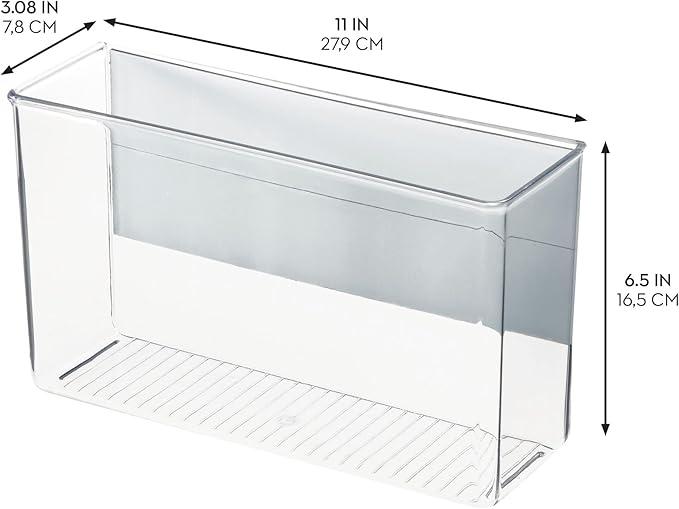 iDesign Magnetic Large Clear Plastic Organizer Bins for Laundry Room Storage - 2-Pack