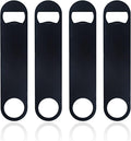 KTOJOY 4 PACK Stainless Steel Flat Bottle Opener, Beer Bottle Opener, 7inch, with Exquisite Packaging, for Kitchen, Bar or Restaurant, Black,