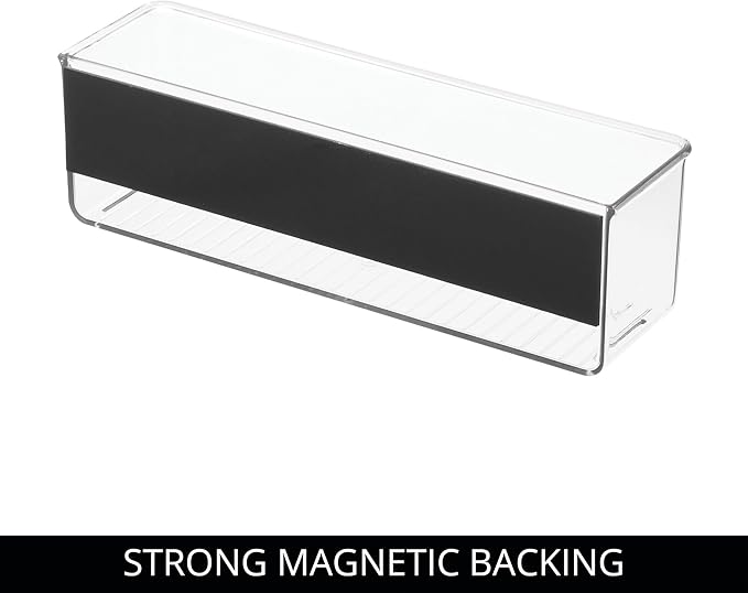 iDesign Magnetic Medium Clear Plastic Organizer Bins for Laundry Room Storage - 4-Pack