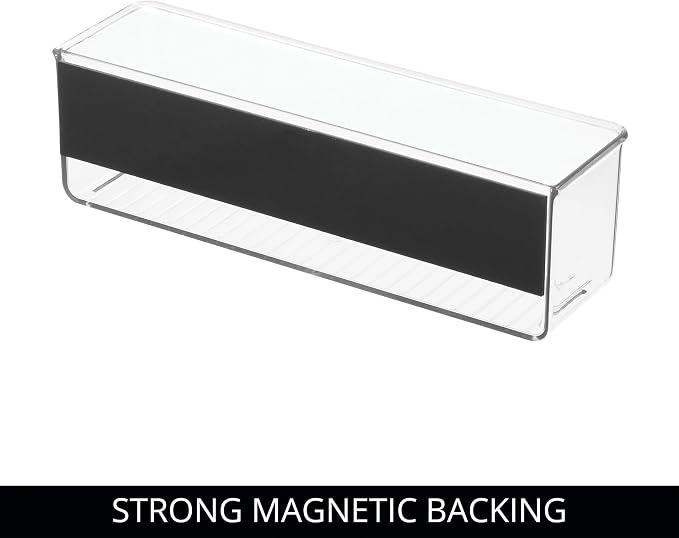 iDesign Magnetic Medium Clear Plastic Organizer Bins for Laundry Room Storage - 2-Pack
