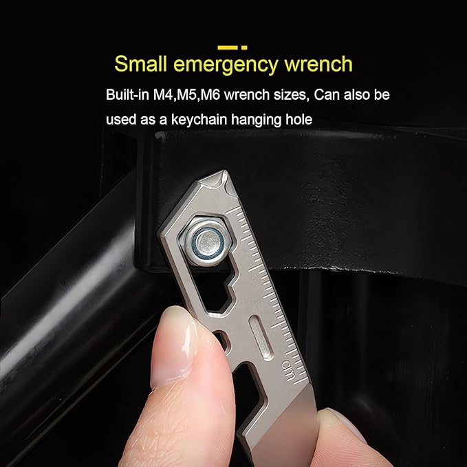 Titanium keychain tool,Lightweight Multipurpose Tool, Can Opener, Pry bar, Wrench Bottle Opener