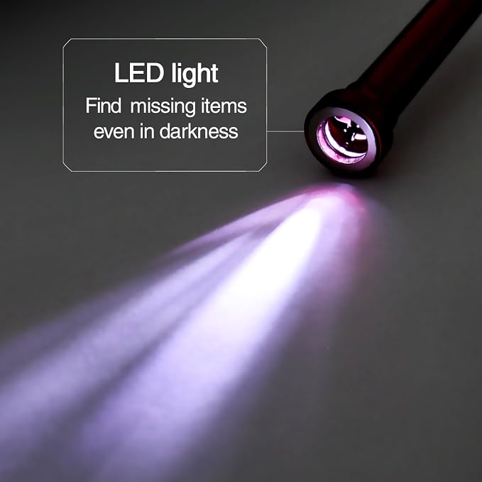 VViViD Stainless Steel Flexible 2 Feet (24 inch) Magnetic Pick-Up Claw Grabber Tool W/LED Light