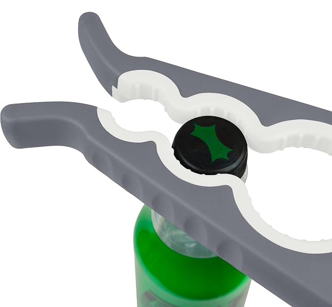 Jar Opener Bottle Opener for Arthritis, 5-in-1 Multifunctional Jar Opener, Easy to Use for Seniors and Weak Hands, Shark Shape Kitchen Gadget for jar, Beer and Bottle (Grey and White)