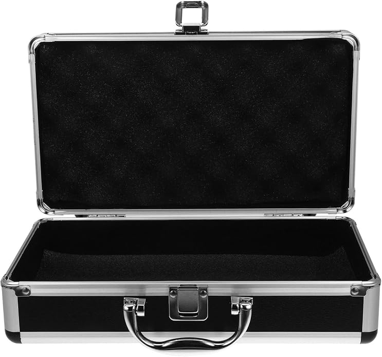 ERINGOGO Lockable Portable Aluminum Tool Case with Large Capacity Multifunctional Carrying Toolbox for Hardware Jewelry Makeup and Medicine Storage Compact 11.8 X 6.7 X 3.7 Inches