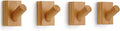 LARHN Wooden Wall Hooks (4-Pack), Wall Mounted Coat Hooks for Wall, Wood Hooks for Hanging - Modern Scandinavian Home Decor - Series 6