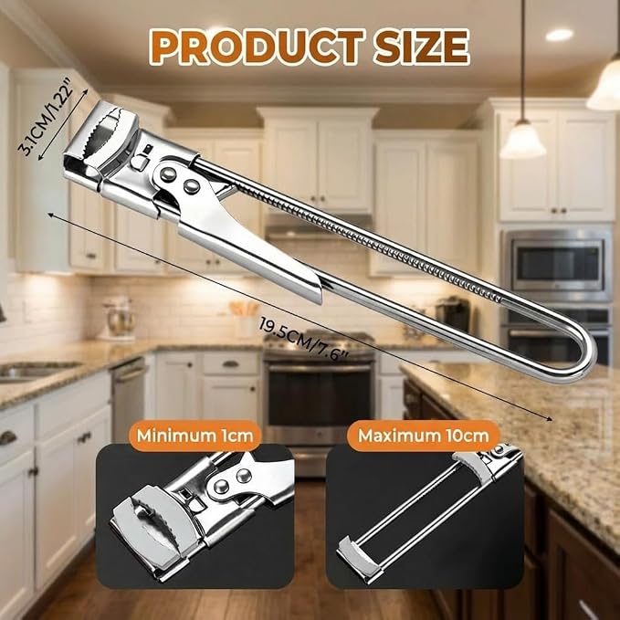 Adjustable Stainless Steel Jar Opener, Multifunctional Jar Opener for Weak Hands, Seniors with Arthritis, Easy-Grip Kitchen Gadget for Jars, Bottles and Lids, Kitchen Accessories