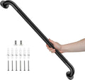 Black Grab Bar 32 Inch, iHansee Anti-Slip Bathroom Grab Bar w/Knurled Grip, Stainless Steel Safety Handrail for Toilet Bathtub Shower, Wall Mounted Matte Black Handicap Bars Handle for Senior Elderly
