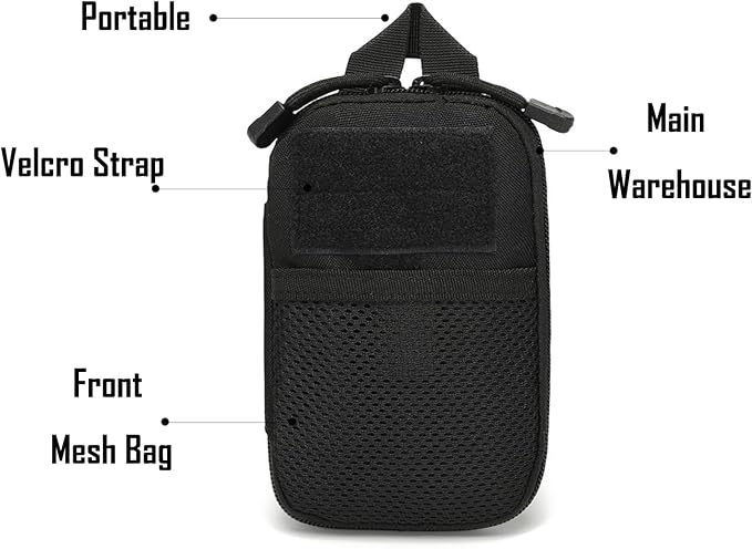 Tactical Molle Pouch – Compact EDC Utility Gear Pouch, Water-Resistant & Abrasion-Resistant 800D Nylon Belt Bag, Military Carry Accessory for Phone, Tools, and Essentials