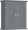 ChooChoo Bathroom Wall Cabinet, Over The Toilet Space Saver Storage Cabinet, Medicine Cabinet with 2 Door and Adjustable Shelves, Cupboard, Grey