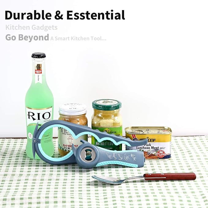 Jar Opener Bottle Opener and Ring Pull Can opener for Seniors, Arthritis Hands and Anyone with Low Strength, Arthritis Jar Openers Get Lids Off Easily