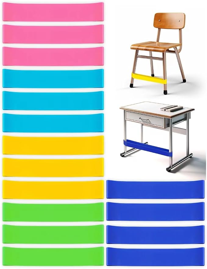 16 Pack Chair Bands for Kids with Fidgety Feet, ADHD Tools for Kids, Improve Focus & Reduce Restlessness, Chair Bands for Sensory ADHD ADD Autism - Classroom & Home Must Haves (Multicolor)