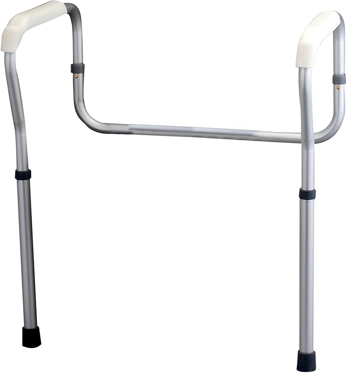 NOVA Medical Products Toilet Rails & Frame, Handrails for Toilet Seat, Safety Support Frame for Bathroom Toilet, Quick and Easy Installation, Grey (8200-R)
