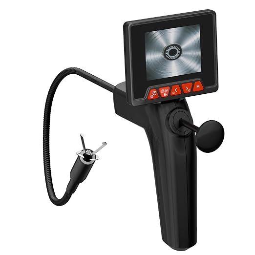 Endoscope Camera with Light and Grabber, Sewer Borescope Inspection Mirror with Magnetic Pickup, Drain Snake Scope for Automotive Repair & Pipe Cleaning, IP67 Waterproof, 6 LED, 23.6-Inch