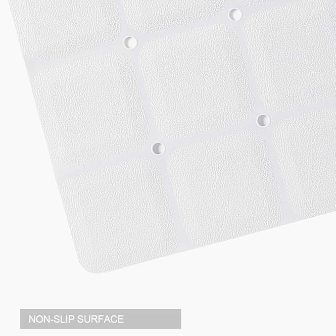 Webos Foldable Non Slip Silicon Bath Mat Bathtub mat Shower mats no Suction Cups for Textured Tub and Reglazed Tub (Foldable-White, 28-inch x 14-inch)