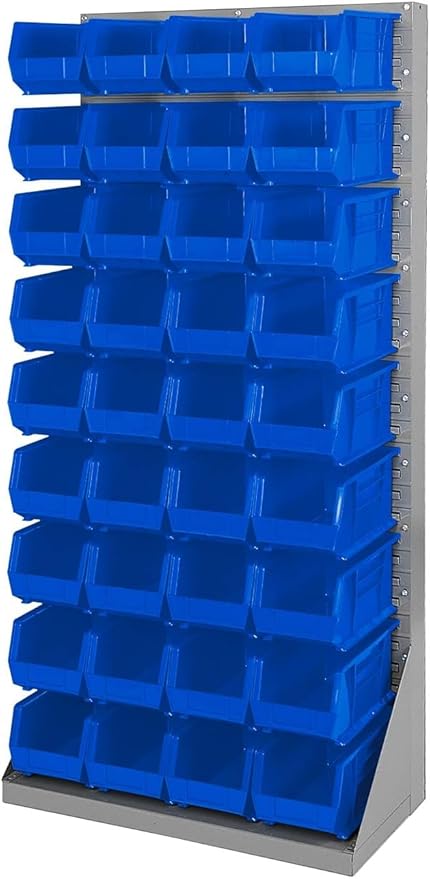 Akro-Mils 30240 AkroBins Plastic Storage Bins, Space-Saving Stackable Bins for Garage, Pantry, Craft Organization, 15 x 8 x 7 inches, Blue, 12-Pack