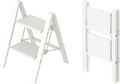 Taranta 2 Step Ladder,Aluminum Lightweight Folding 2 Step Stool with Anti-Slip Wide Pedal, 330lbs Capacity Step Ladder for Household,Kitchen,Office - White