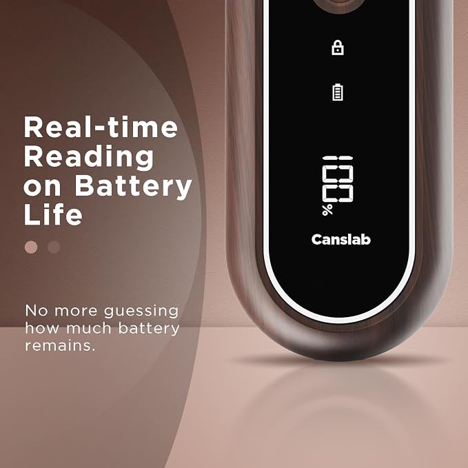 Canslab Turbo - Auto Shut Off Rechargeable Electric Can Openers - LED Battery Display USB Automatic Can Openerfor Kitchen for Seniors with Arthritis - One Touch Side Cut Can Opener Smooth Edge, Wood
