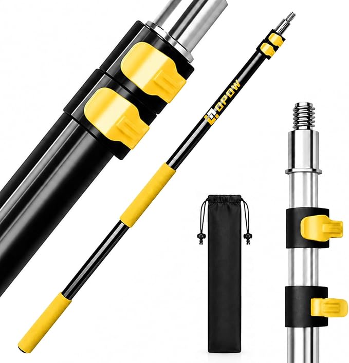 3.5-8ft Professional Extension Pole - Ideal for High Ceilings & Standard Home Projects - Heavy-Duty Aluminum Construction with Non-Slip Grip