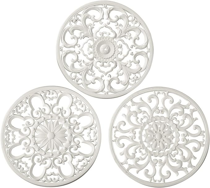 Extra Thick Silicone Trivet Mat for Hot Dishes, Hot Pots and Pans, Pot Holder, Hot Pad to Protect Your Table and Countertop, Kitchen Decor and Accessories,White, Set of 3